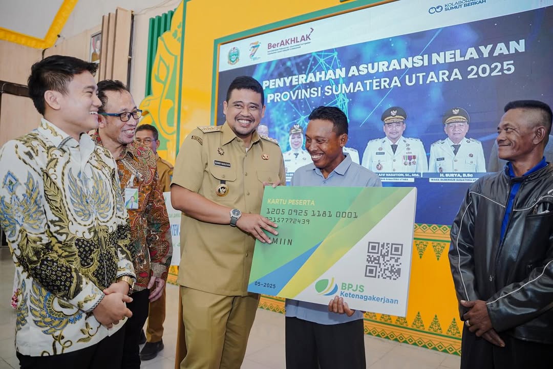 Gurbernur serahkan BPJS Ketenagakerjaan kepada para nelayan di Kabupaten Langkat 